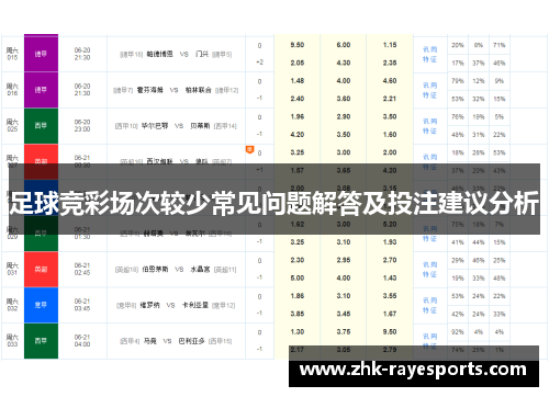 足球竞彩场次较少常见问题解答及投注建议分析