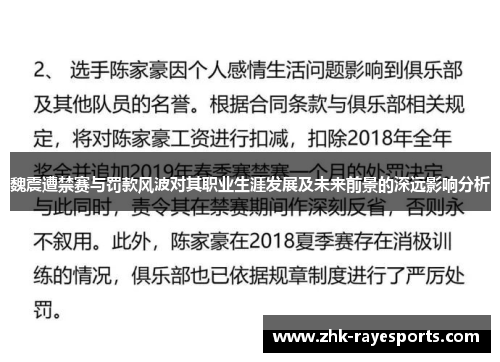 魏震遭禁赛与罚款风波对其职业生涯发展及未来前景的深远影响分析